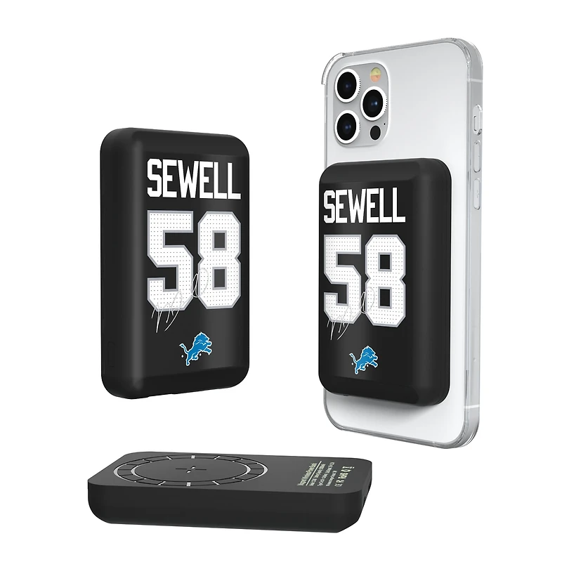 Keyscaper Penei Sewell Detroit Lions 5000mAh Wireless Magnetic Power Bank