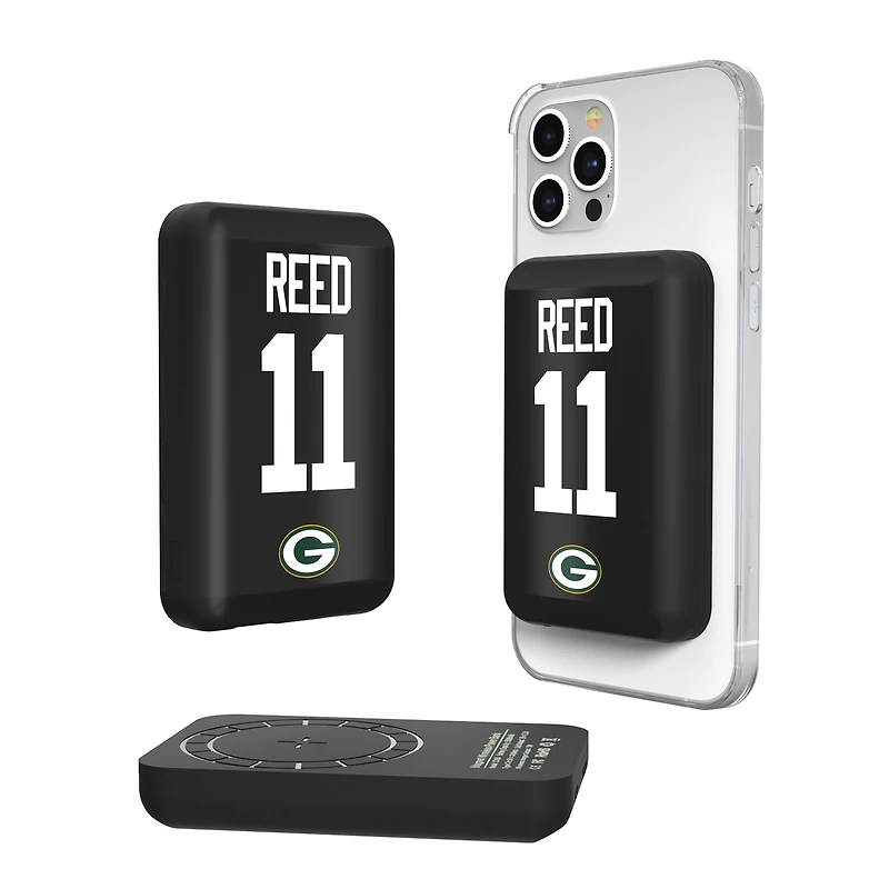 Keyscaper Jayden Reed Green Bay Packers 5000mAh Wireless Magnetic Power Bank
