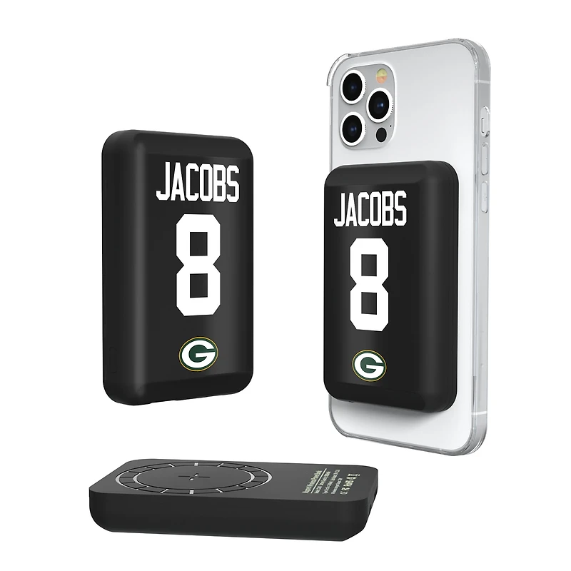 Keyscaper Josh Jacobs Green Bay Packers 5000mAh Wireless Magnetic Power Bank