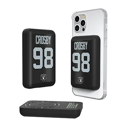 Keyscaper Maxx Crosby Las Vegas Raiders 5000mAh Wireless Magnetic Power Bank