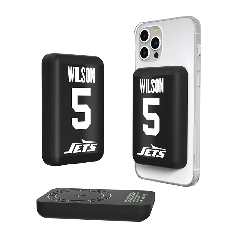 Keyscaper Garrett Wilson New York Jets 5000mAh Wireless Magnetic Power Bank