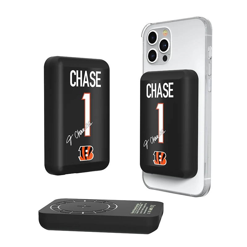 Keyscaper Ja'Marr Chase Cincinnati Bengals 5000mAh Wireless Magnetic Power Bank