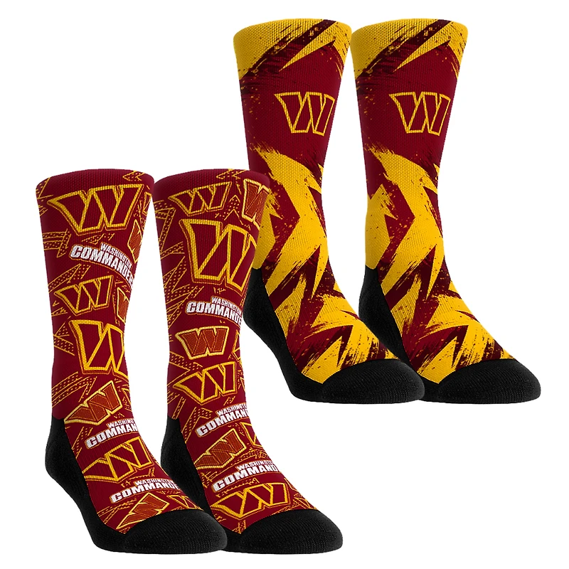 Youth Rock Em Socks  Washington Commanders Game Day Two-Pack Crew Sock Set