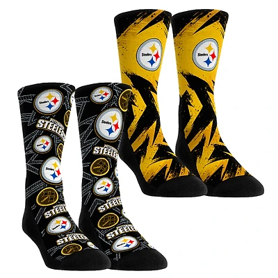Youth Rock Em Socks  Pittsburgh Steelers Game Day Two-Pack Crew Sock Set