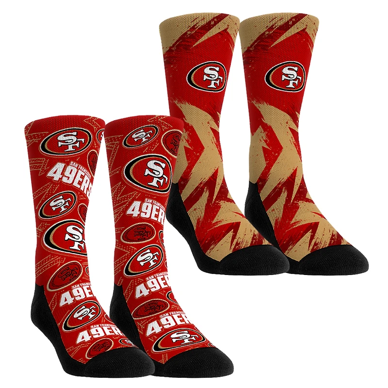 Youth Rock Em Socks  San Francisco 49ers Game Day Two-Pack Crew Sock Set