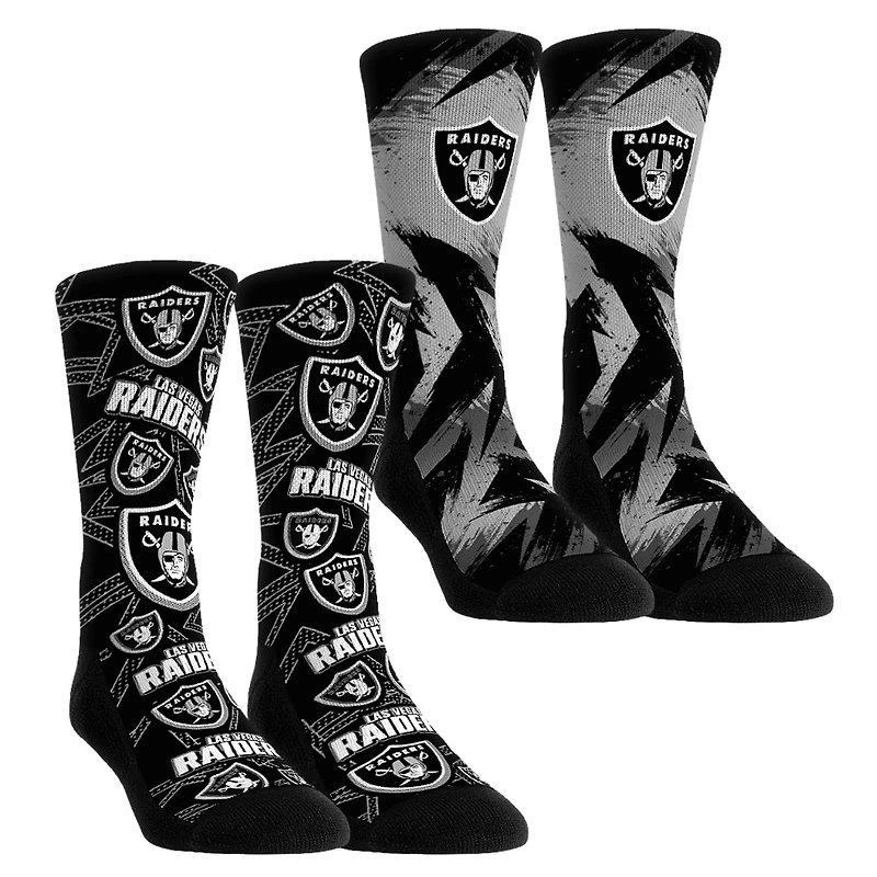 Youth Rock Em Socks Las Vegas Raiders Game Day Two-Pack Crew Sock Set
