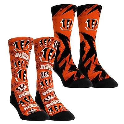 Youth Rock Em Socks Cincinnati Bengals Game Day Two-Pack Crew Sock Set