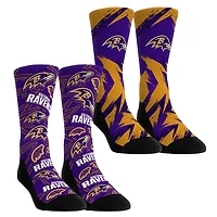 Youth Rock Em Socks  Baltimore Ravens Game Day Two-Pack Crew Sock Set