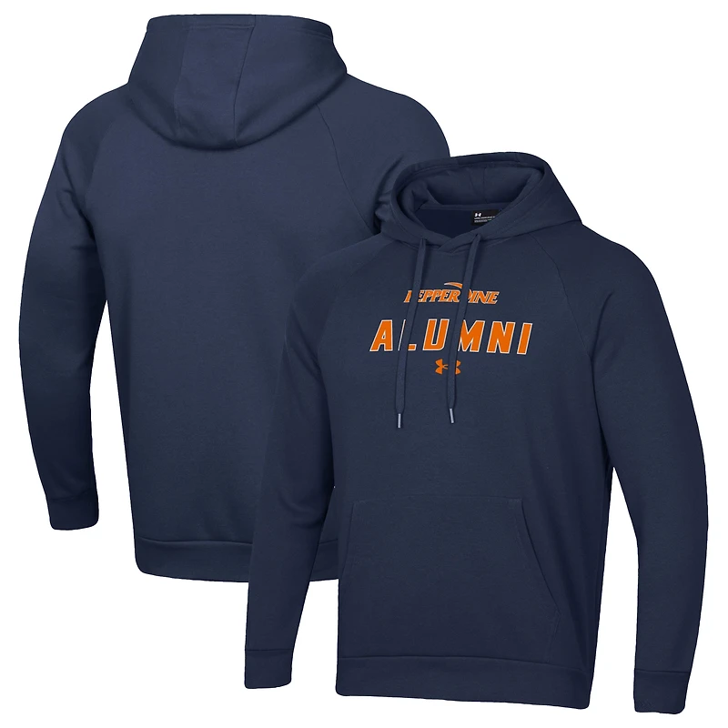 Men's Under Armour Navy Pepperdine Waves Alumni Rival Fleece Pullover Hoodie
