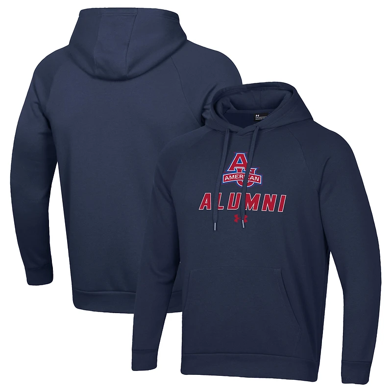 Men's Under Armour Navy American University Eagles Alumni Rival Fleece Pullover Hoodie