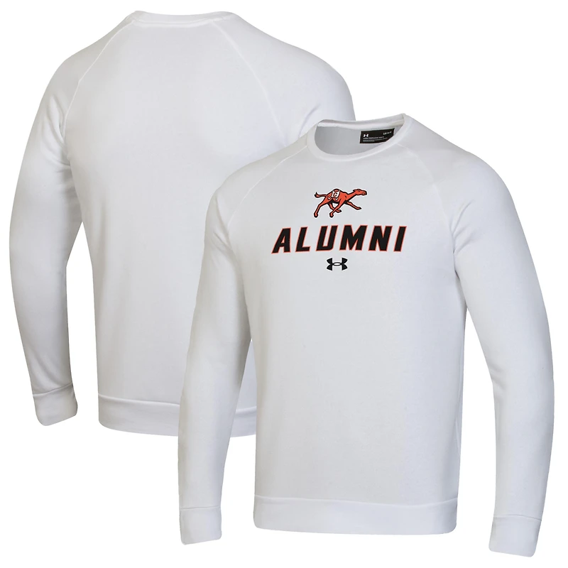 Men's Under Armour White Campbell Fighting Camels Alumni Rival Fleece Pullover Sweatshirt