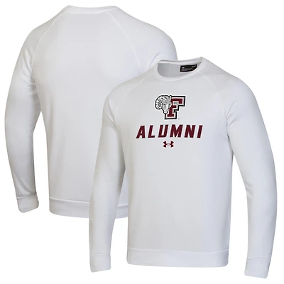Men's Under Armour White Fordham Rams Alumni Rival Fleece Pullover Sweatshirt
