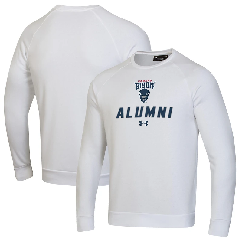 Men's Under Armour White Howard Bison Alumni Rival Fleece Pullover Sweatshirt