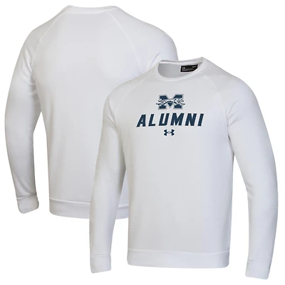 Men's Under Armour White Moravian Greyhounds Alumni Rival Fleece Pullover Sweatshirt