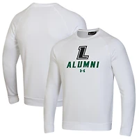 Men's Under Armour White Loyola Greyhounds Alumni Rival Fleece Pullover Sweatshirt