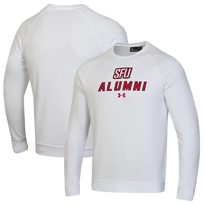 Men's Under Armour White Saint Francis Red Flash Alumni Rival Fleece Pullover Sweatshirt