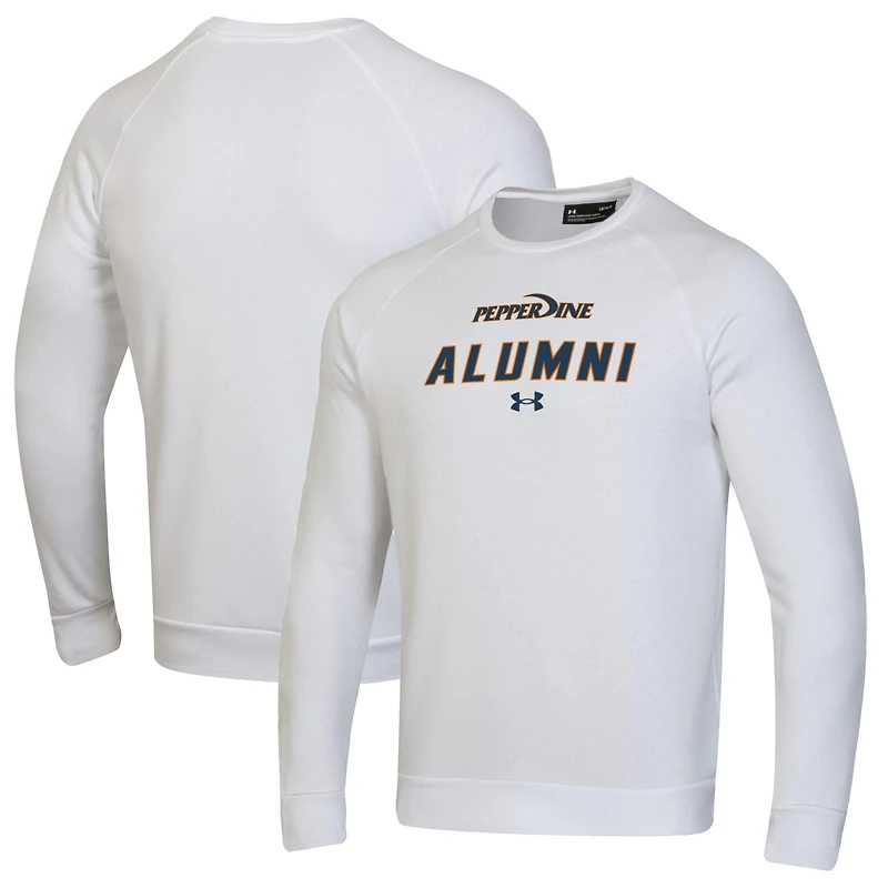 Men's Under Armour White Pepperdine Waves Alumni Rival Fleece Pullover Sweatshirt