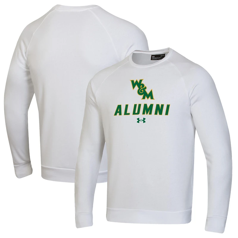 Men's Under Armour White William & Mary Tribe Alumni Rival Fleece Pullover Sweatshirt