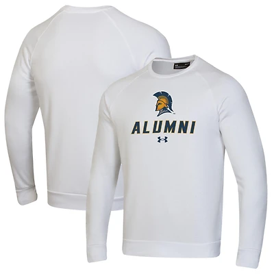 Men's Under Armour White UNCG Spartans Alumni Rival Fleece Pullover Sweatshirt