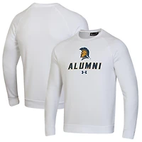 Men's Under Armour White UNCG Spartans Alumni Rival Fleece Pullover Sweatshirt