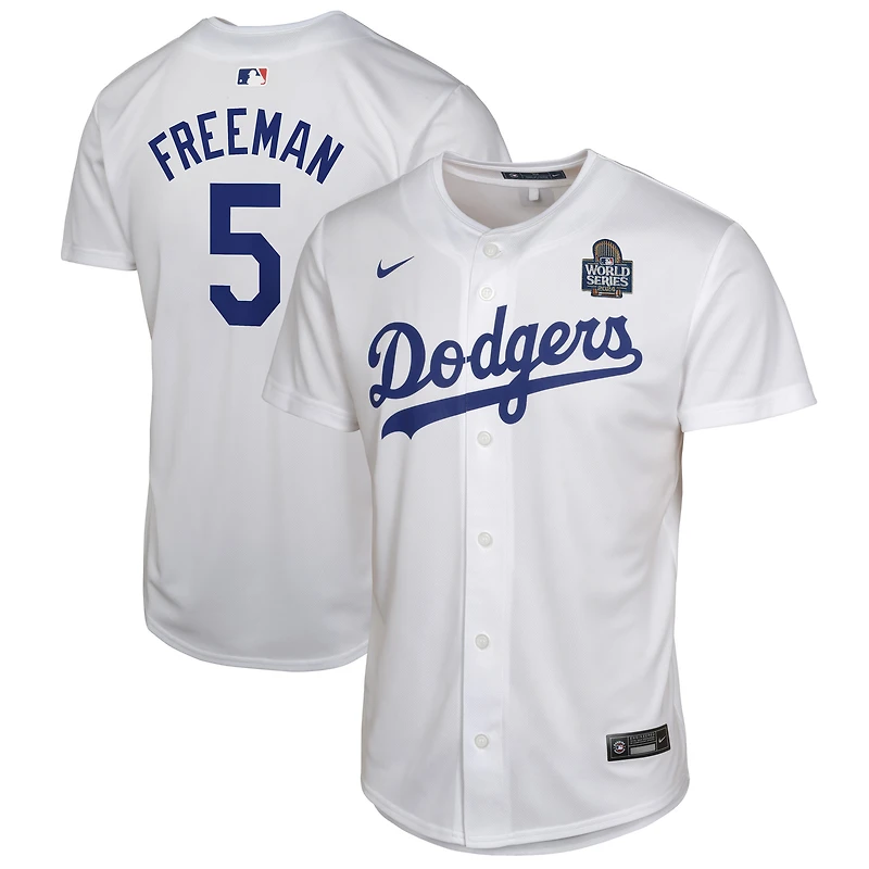 Youth Nike Freddie Freeman White Los Angeles Dodgers 2024 World Series Game Jersey