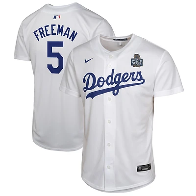 Youth Nike Freddie Freeman White Los Angeles Dodgers 2024 World Series Game Jersey