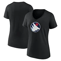 Women's Black San Diego Clippers Primary Logo V-Neck T-Shirt