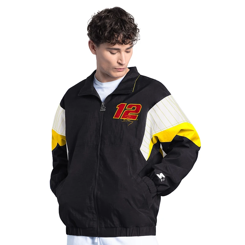 Men's Starter Black/Yellow Ryan Blaney Advance Auto Parts Yard Line Full-Zip Jacket