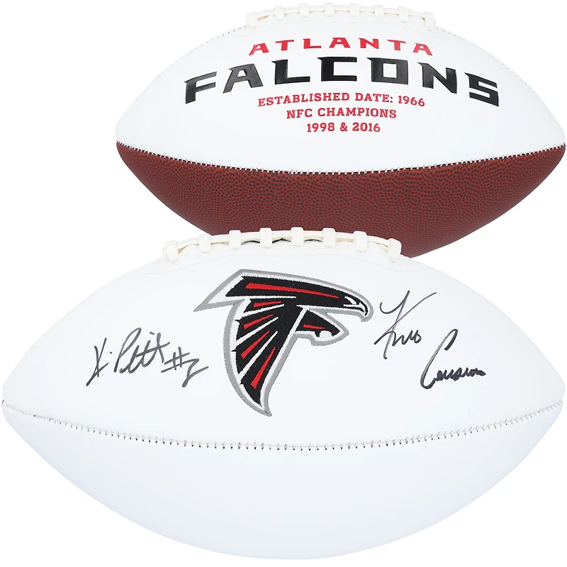 Kirk Cousins & Kyle Pitts Atlanta Falcons Autographed Franklin White Panel Football