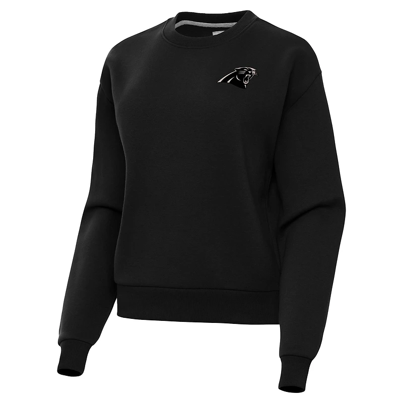 Women's  Antigua  Black Carolina Panthers Victory Pullover Sweatshirt
