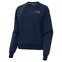 Women's  Antigua  College Navy Seattle Seahawks Victory Pullover Sweatshirt