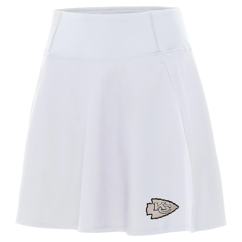 Women's Antigua White Kansas City Chiefs Brushed Carbon Chip Skort