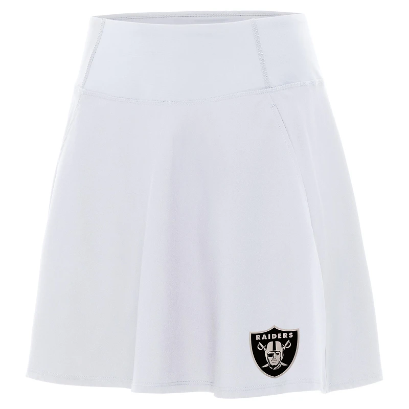 Women's Antigua White Las Vegas Raiders Brushed Carbon Chip Skort