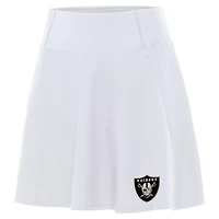 Women's Antigua White Las Vegas Raiders  Brushed Carbon Chip Skort