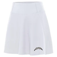 Women's Antigua White Los Angeles Chargers  Brushed Carbon Chip Skort