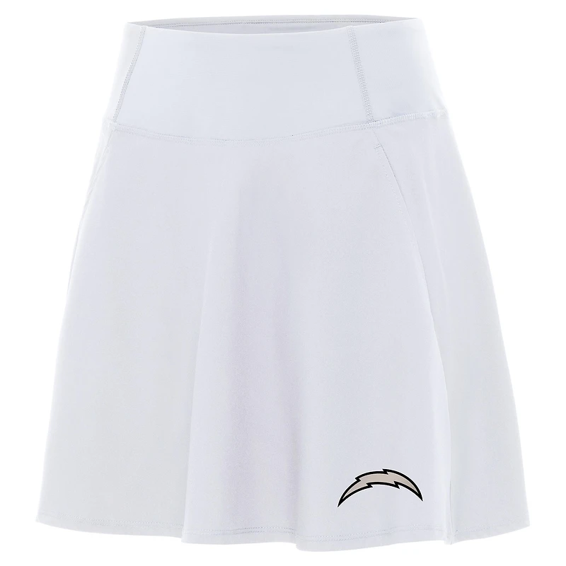 Women's Antigua White Los Angeles Chargers Brushed Carbon Chip Skort