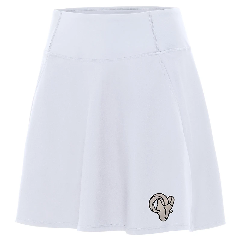 Women's Antigua White Los Angeles Rams Brushed Carbon Chip Skort