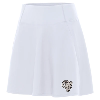 Women's Antigua White Los Angeles Rams  Brushed Carbon Chip Skort