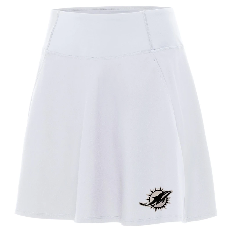 Women's Antigua White Miami Dolphins Brushed Carbon Chip Skort