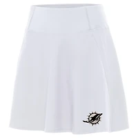 Women's Antigua White Miami Dolphins  Brushed Carbon Chip Skort