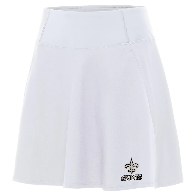 Women's Antigua White New Orleans Saints  Brushed Carbon Chip Skort