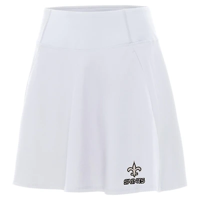 Women's Antigua White New Orleans Saints  Brushed Carbon Chip Skort