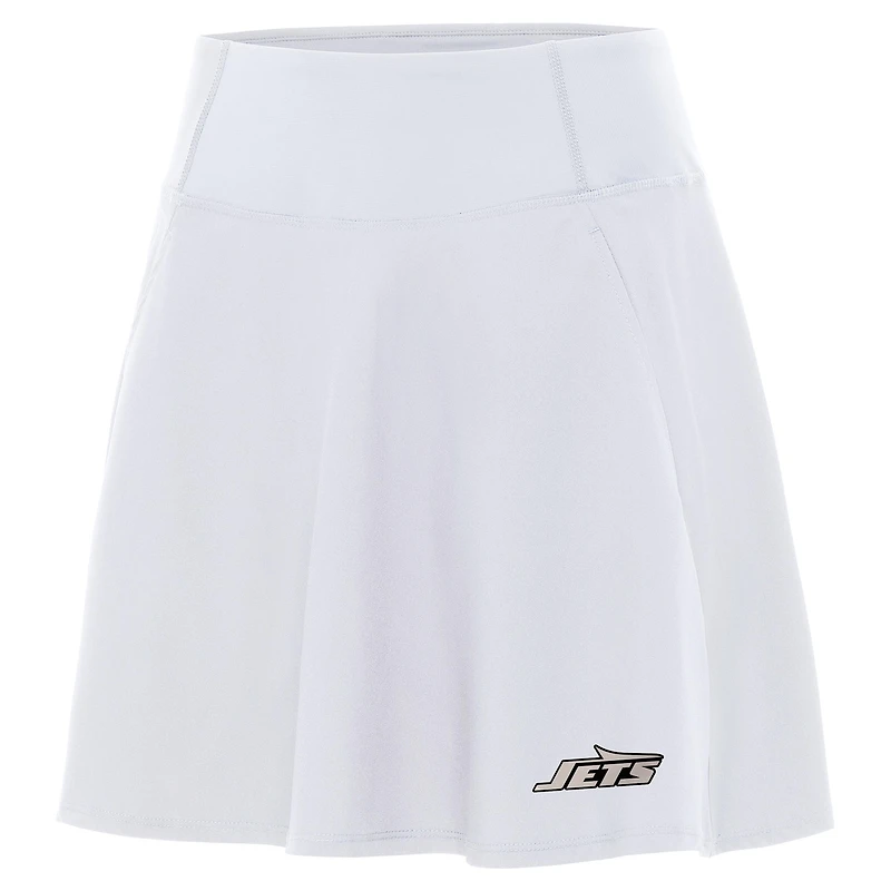 Women's Antigua White New York Jets  Brushed Carbon Chip Skort