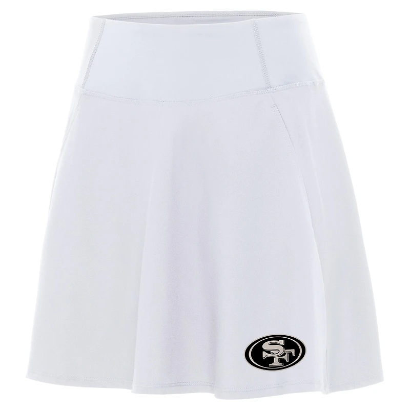 Women's Antigua White San Francisco 49ers Brushed Carbon Chip Skort