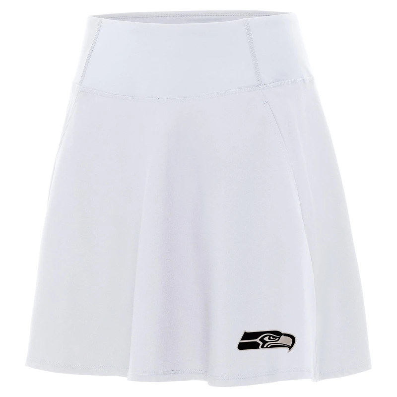 Women's Antigua White Seattle Seahawks Brushed Carbon Chip Skort