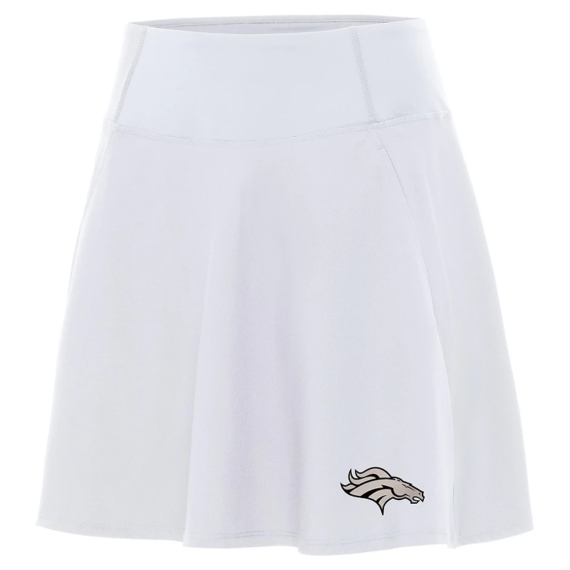 Women's Antigua White Denver Broncos  Brushed Carbon Chip Skort