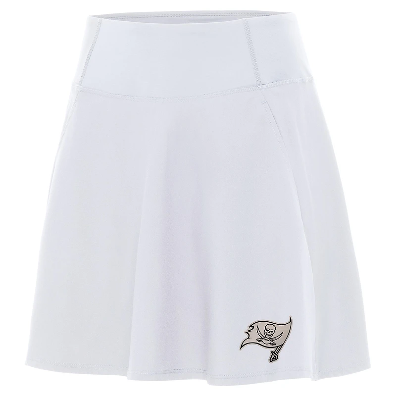 Women's Antigua White Tampa Bay Buccaneers  Brushed Carbon Chip Skort