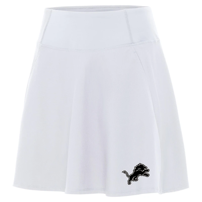Women's Antigua White Detroit Lions  Brushed Carbon Chip Skort