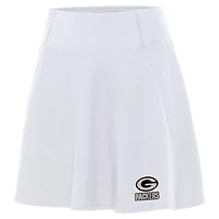 Women's Antigua White Green Bay Packers  Brushed Carbon Chip Skort