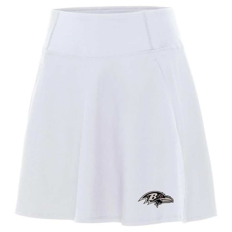 Women's Antigua White Baltimore Ravens  Brushed Carbon Chip Skort
